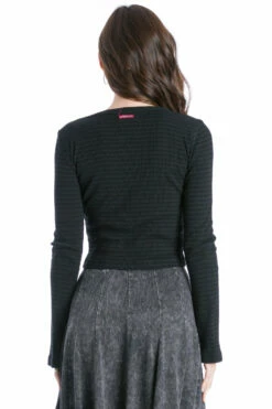 Vintage Stripe Bell Sleeve Ribbed T -Outlet Hard Tail Forever Store 172s black 2