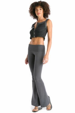 Vintage Stripe Thermal Crop Snap Front Tank -Outlet Hard Tail Forever Store 272s onyx 4