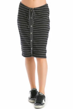 Vintage Stripe Thermal Snap Front Skirt -Outlet Hard Tail Forever Store 275s onyx 4