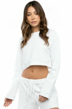 Vintage Reverse Fleece Crop Sweatshirt