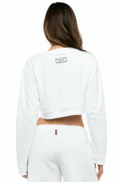 Vintage Reverse Fleece Crop Sweatshirt -Outlet Hard Tail Forever Store 32r white 13