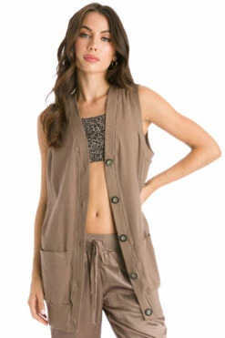 Button-Up Long Vest