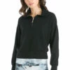 Preppy Half Zip Pullover -Outlet Hard Tail Forever Store b173 black 1