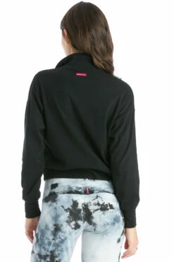 Preppy Half Zip Pullover -Outlet Hard Tail Forever Store b173 black 3