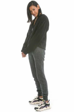 Slouchy Zip Hoodie -Outlet Hard Tail Forever Store bem26 black 4