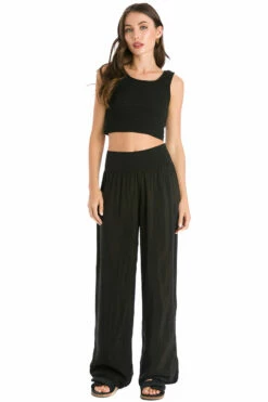 Flat Waist Bemberg Pant -Outlet Hard Tail Forever Store bem27 black 4