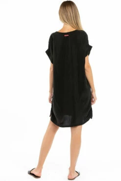 V Neck Shift Dress -Outlet Hard Tail Forever Store bem78 black 3