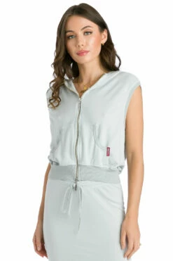 Butter Terry Cropped Hoodie Vest