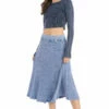 Ribbed Midi Skater Skirt 1 Ribbed Midi Skater Skirt -Outlet Hard Tail Forever Store cmr14 mineral wash 7 1