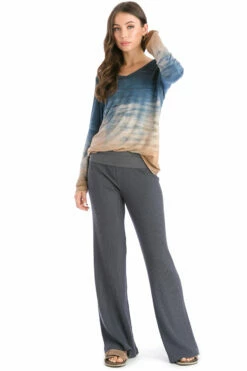 Rolldown Ribbed Flare Pant -Outlet Hard Tail Forever Store cmr33 onyx 4