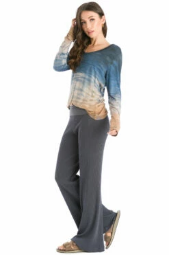 Rolldown Ribbed Flare Pant -Outlet Hard Tail Forever Store cmr33 onyx 5