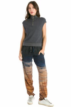 Half Zip Slouchy Ribbed Vest -Outlet Hard Tail Forever Store cmr37 onyx 3