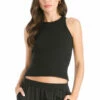 Ribbed Crop Tank -Outlet Hard Tail Forever Store cmr39 black 1