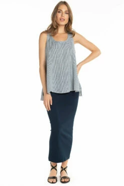 Long Ribbed Pencil Skirt