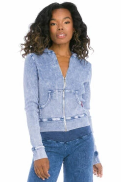 Ribbed Zip-Up Hoodie