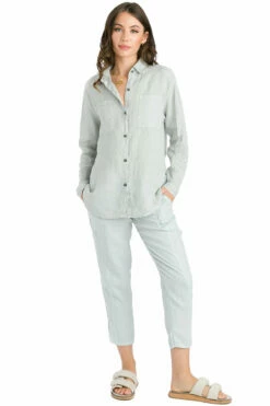 2 Pocket Linen Shirt -Outlet Hard Tail Forever Store fli03 dove 4