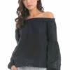 Off Shoulder Linen Top -Outlet Hard Tail Forever Store fli04 navy 1