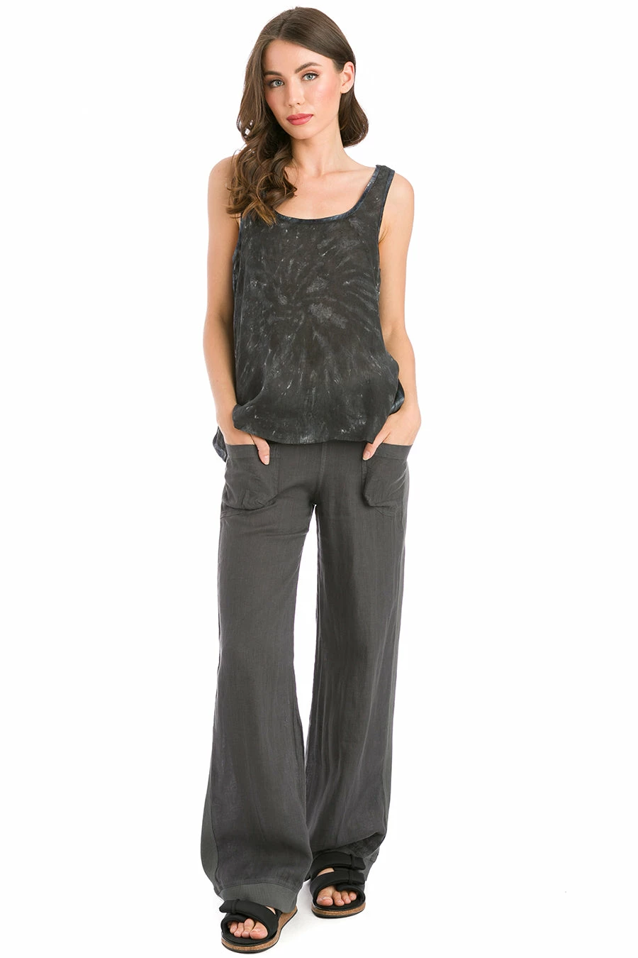 Satin Inset Linen Tank 5 Satin Inset Linen Tank - Image 3