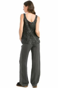 Satin Inset Linen Tank 12 Satin Inset Linen Tank -Outlet Hard Tail Forever Store fli05 reverse spiral wash 1 5