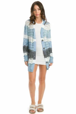 JV Stripe Combo Sweater Cardigan -Outlet Hard Tail Forever Store hss06 antique dip dye 5 4