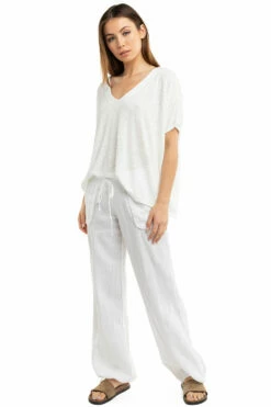 Slouchy Cargo Linen Pant -Outlet Hard Tail Forever Store l208 white 4