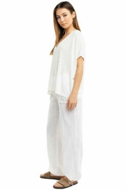 Slouchy Cargo Linen Pant -Outlet Hard Tail Forever Store l208 white 5