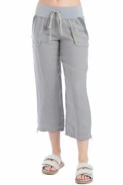 Slouchy Cargo Linen Crop Pant