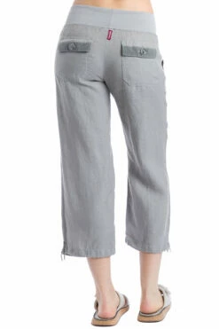 Slouchy Cargo Linen Crop Pant -Outlet Hard Tail Forever Store l218 nickel 3
