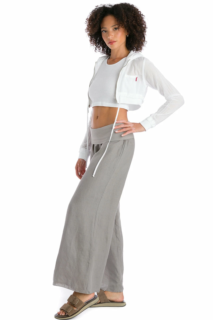 Rolldown Full Leg Linen Pant 7 Rolldown Full Leg Linen Pant - Image 5