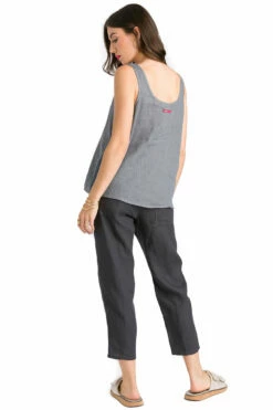 Paper Bag Crop Linen Pant -Outlet Hard Tail Forever Store l235 onyx 6