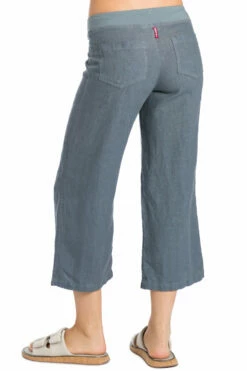 Darted Flare Crop Linen Pant -Outlet Hard Tail Forever Store l244 glass 3