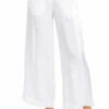 Satin Inset Crop Linen Pant -Outlet Hard Tail Forever Store l502 white 1