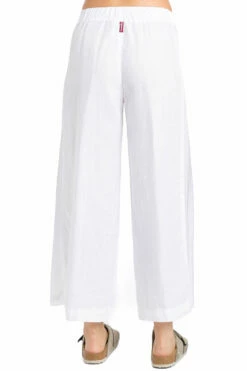 Satin Inset Crop Linen Pant -Outlet Hard Tail Forever Store l502 white 3