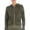 Leopard Zip-Up Weekend Hoodie -Outlet Hard Tail Forever Store leoft04 olive 1