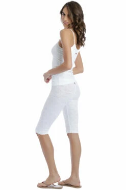 Lotus Lace Low Rise Knee Legging -Outlet Hard Tail Forever Store lot03 white 4