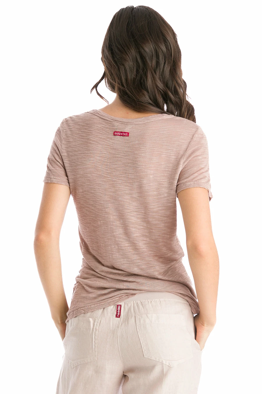 Slouchy V-Neck Striated T 4 Slouchy V-Neck Striated T - Image 2