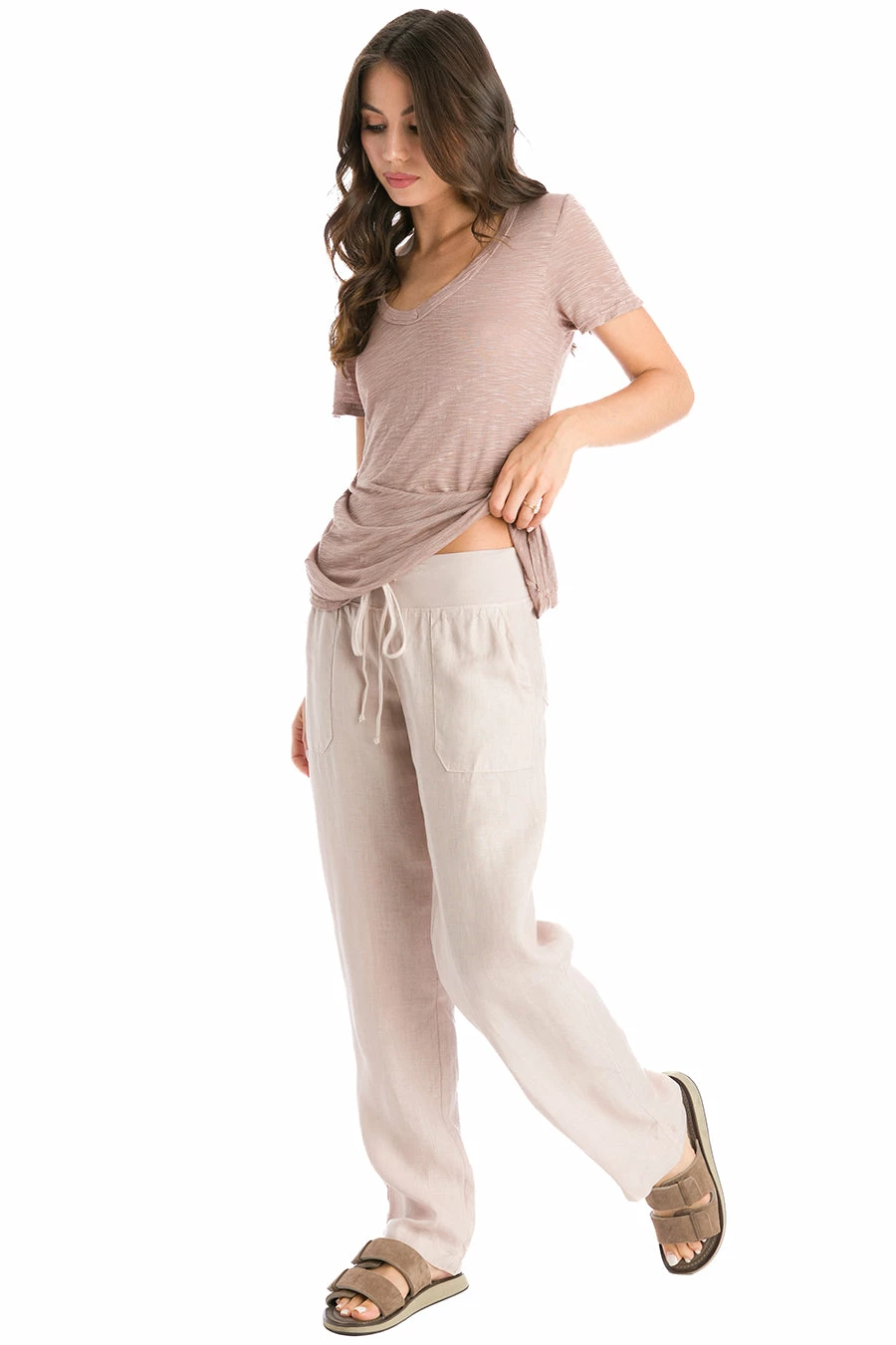 Slouchy V-Neck Striated T 6 Slouchy V-Neck Striated T - Image 4