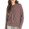 Luxe Banded Pullover Hoodie -Outlet Hard Tail Forever Store rox31 mocha 1