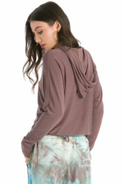 Luxe Banded Pullover Hoodie -Outlet Hard Tail Forever Store rox31 mocha 2