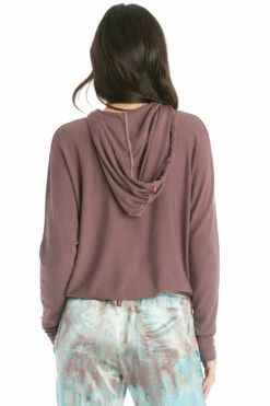 Luxe Banded Pullover Hoodie -Outlet Hard Tail Forever Store rox31 mocha 3