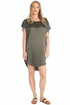 Satin Short Sleeve Slip Tunic