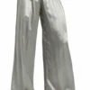 Flat Waist Flowy Satin Pant -Outlet Hard Tail Forever Store sat16 nickel 1