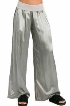 Flat Waist Flowy Satin Pant