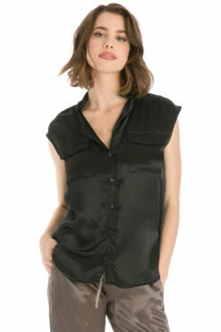 Satin Safari Sleeveless Top