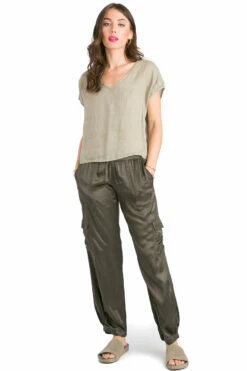 Satin Safari Cargo Pant -Outlet Hard Tail Forever Store sat38 olive 4