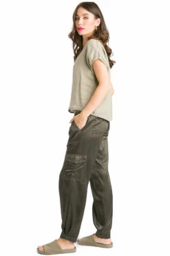 Satin Safari Cargo Pant -Outlet Hard Tail Forever Store sat38 olive 5
