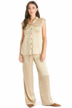 Satin Drawstring Pant -Outlet Hard Tail Forever Store sat39 camel 4