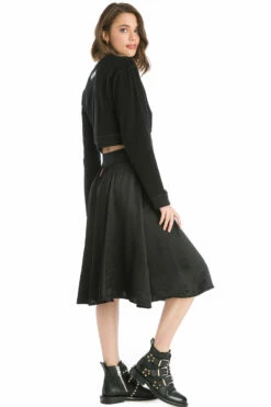 Princess Panel Satin Knee Skirt