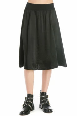Princess Panel Satin Knee Skirt -Outlet Hard Tail Forever Store sat42 black 4