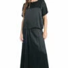 Satin Princess Panel Maxi Skirt -Outlet Hard Tail Forever Store sat44 black 1